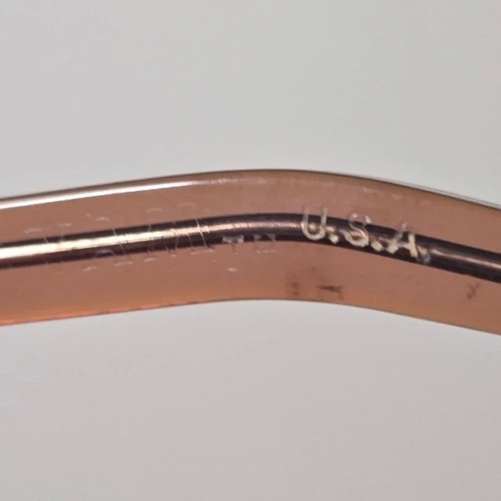 Vintage Oversized Reading Glasses +1.25 Peach Geometric Made in USA